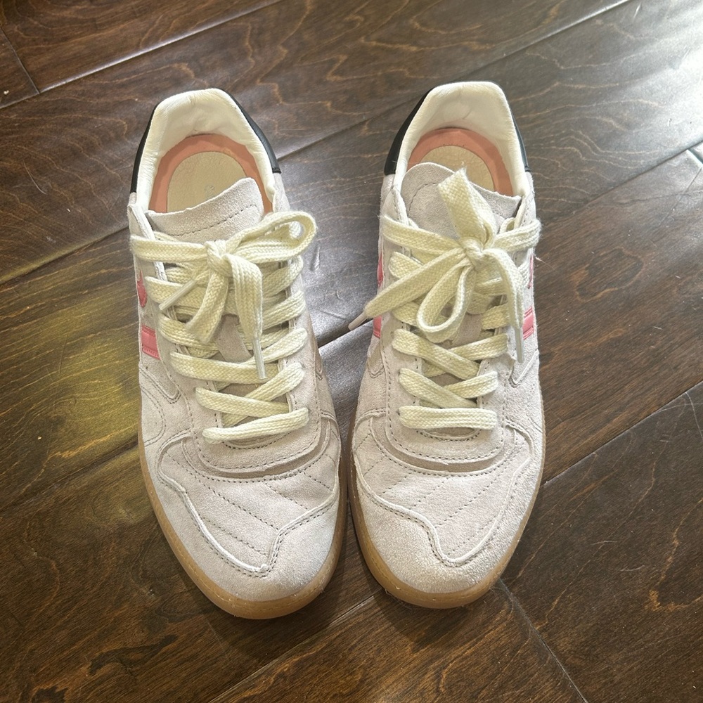 Coolway White & Pink Suede Sneakers